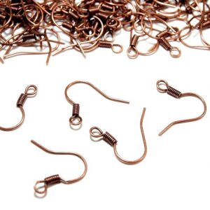 Naušnicový háček s pružinkou 15mm staroměděný