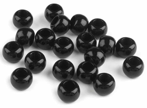 Korálek plastový 6x8 mm - černý